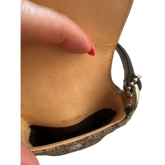 COACH Vintage Brown Logo Buckle Mini Crossbody Bag